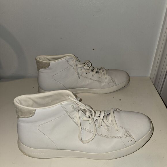 Cole Haan Grand Pro High Top Triple White Leather Men 13 M Shoes SNEAKERS C25695 main image 5